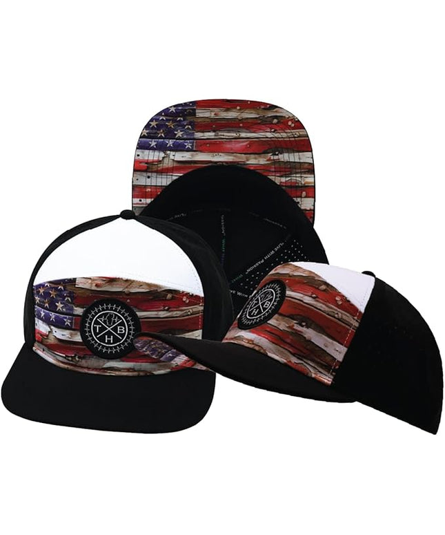 The Heartbeat Brand Color Vibes Flag Laser Mesh Snapback Hat for Men & Women | Flat Bill Trucker Hat | Undervisor Design