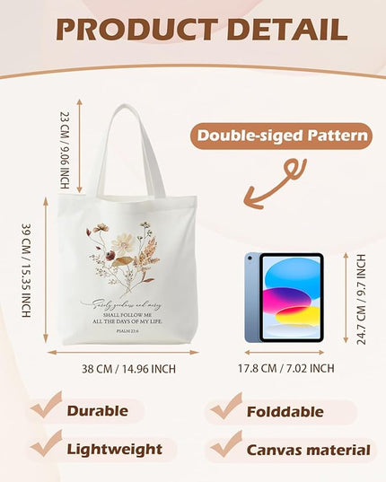 Christian Canvas ote Bag, Christian Bag, Christian Gifts for Women