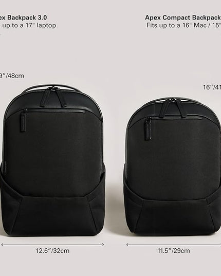 Troubadour Apex 3.0-22L Premium Laptop Backpack - Ergonomic & Water Resistant - Designed for Work and Travel - Black
