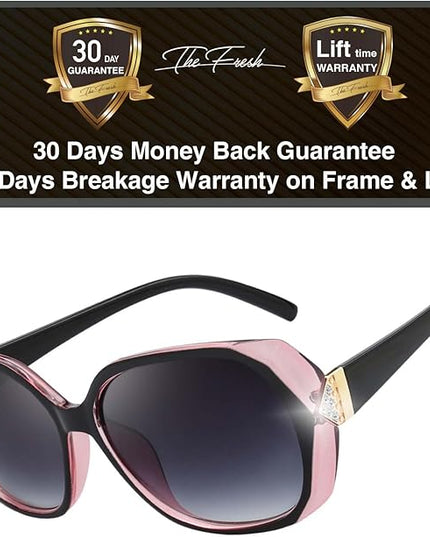The Fresh Women's Oversized Square Jackie O Cat Eye Hybrid Butterfly Fashion Sunglasses - Exquisite Packaging