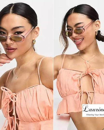 90s Sunglasses for Women Men Retro Small Oval Sunglasses