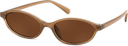 FEISEDY Retro Oval Cat Eye Sunglasses for Women 90s Narrow Lightweight Shades Y2k Trendy Sunnies B0257