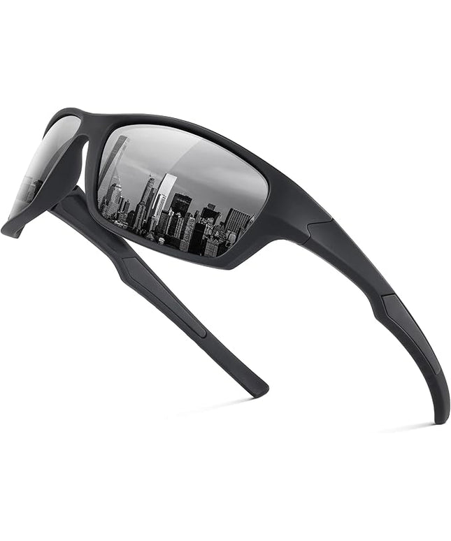 Fanshen Polarized Sunglasses for Men Women, Wrap Around Sunglasses for Mens Womens Cycling Running UV Protection