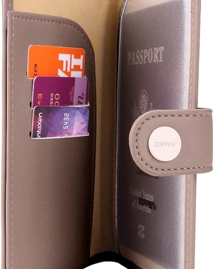 ZOPPEN Passport Holder Women, Passport Cover Travel Wallet Rfid Blocking Passport Wallet Cover Case Travel Essentials Document Organizer, Dusty Pink