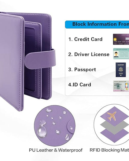 Melsbrinna Rfid Passport Holder for Travel women/Men, Cute Passport Wallet Rfid Blocking Card Slots, Rfid Passport Cover/CaseTravel Wallet, Passport Book Holder (1, Purple)