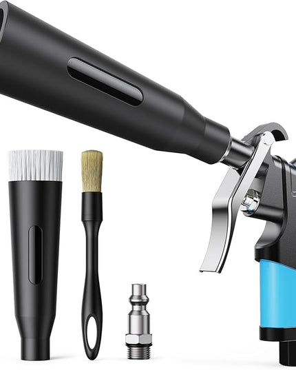 Tornado Air Cleaning Gun, Upgraded High Pressure Dryer Air Blow Gun Adjustable Wind Speed, 360° Rotating Nozzle for Thorough Cleaning Car Detailing Tools for Car Interiors & Exteriors