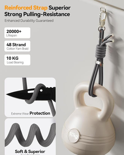 4-IN-1 Phone Lanyard + Wrist Strap, 2PCS Adjustable Length Cell Phone Lanyard with 2 Tether Tabs for iPhone,Smartphones