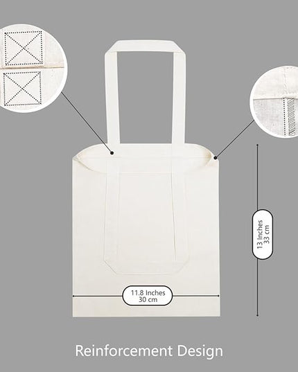 TOPDesign 30-Pack Economical 11.8"x13" Cotton Tote Bags, Lightweight Small Reusable Grocery Shopping Cloth Bags, Suitable for DIY, Advertising, Promotion, Gift, Activity