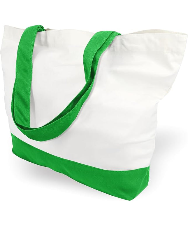 TOPDesign 3-Pack Super Strong Large 12oz Cotton Canvas Tote Bags, Reusable Grocery Shopping Cloth Bags, Fashionable Two-Tone Totes for Crafts, DIY Your Creative Designs