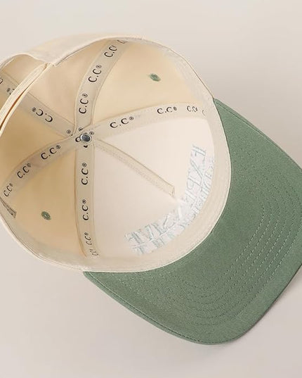 MIRMARU Two-Tone Vintage Canvas Trucker Hats for Men & Women, Adjustable Size Baseball Caps with Trendy Embroidered Design