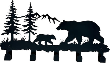 ZORISE Metal Bear Coat Hooks - Animal Theme Wall Art Decor and Key Holder, Hangers for Clothes, Hat, and Backpack, Home Storage Decor for Entryway, Hallway, Office, Kitchen, and Living Room