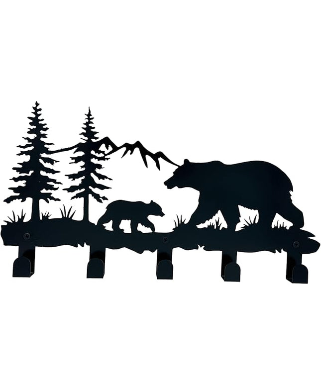 ZORISE Metal Bear Coat Hooks - Animal Theme Wall Art Decor and Key Holder, Hangers for Clothes, Hat, and Backpack, Home Storage Decor for Entryway, Hallway, Office, Kitchen, and Living Room
