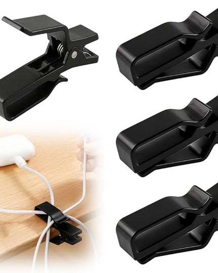 Movable Cord Holder for Nightstand, 2026 New Upgrade Cord Organizer Holder, Cable Organizers USB Cable Holder Wire Organizer Cord Clips, Cable Hider for Home, Office,Cubicle Accessories (9, Black)