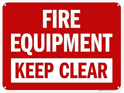 Fire Equipment Keep Clear Sign, 18x24 Inches, 55 mil thick HDPS (high density polystyrene), Made in USA by My Sign Center