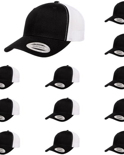 Yupoong Classic Premium Mesh 6 Panel Retro Trucker Cap | Mid Profile Snapback | OSFA | Bulk Pack Available