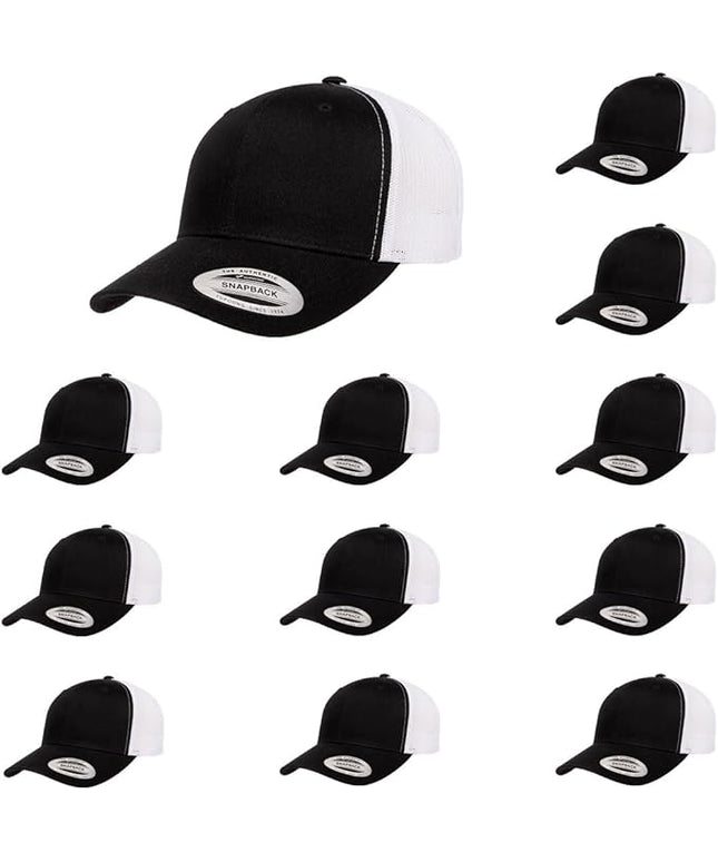 Yupoong Classic Premium Mesh 6 Panel Retro Trucker Cap | Mid Profile Snapback | OSFA | Bulk Pack Available