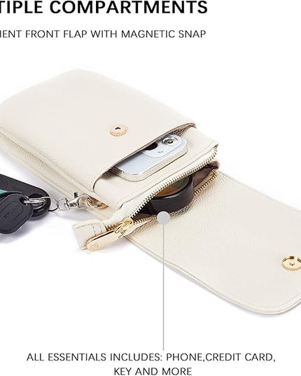 BOSTANTEN Vegan Leather Small Crossbody Bags for Women Designer Cell Phone Bag Wallet Purses Adjustable Strap