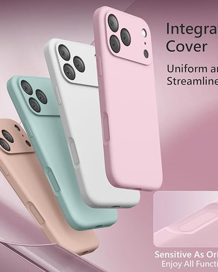 FireNova Magnetic for iPhone 17 Pro Case, Compatible with MagSafe, [Integrated Silicone Camera Control Button] [Camera Protection] Anti-Scratch Microfiber Lining Phone Case, 6.3", Chalk Pink