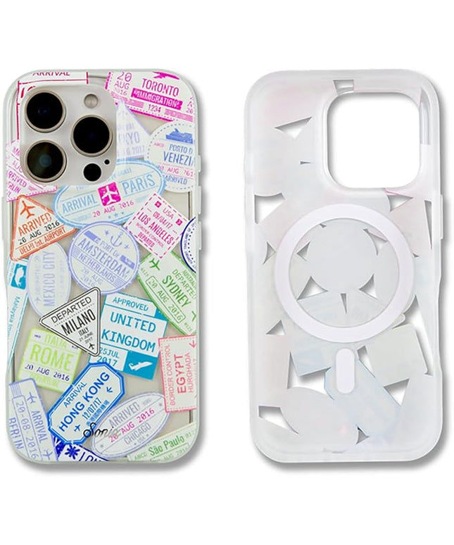 Sonix Case for iPhone 16 Pro | Compatible with MagSafe | 10ft Drop Tested | Passport Stamps