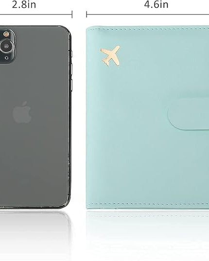 Melsbrinna Premium Leather Passport Holder Covers Case, Waterproof Rfid Blocking Travel Wallet Passport Holder with Pen Holder, Cute Passport Book for Women/Men