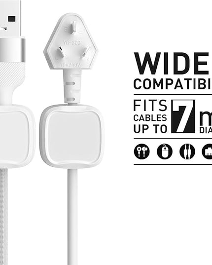 12 Pack Cable Clips, Cord Organizer, Cord Holder for Nightstand, Magnetic Cord Organizer, Strong Adhesive Charging Cable Keeper, Clip Holder