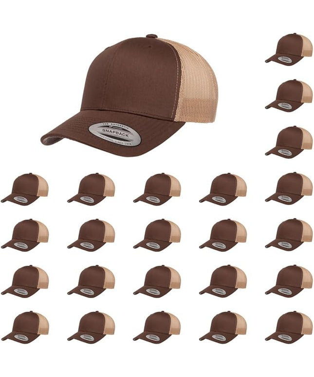 Yupoong Classic Premium Mesh 6 Panel Retro Trucker Cap | Mid Profile Snapback | OSFA | Bulk Pack Available