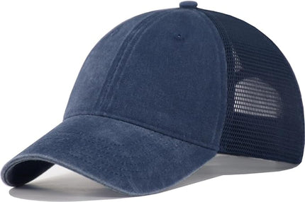 Comfy Vintage Trucker Baseball Hat- M/L/XL/XXL Women Men Unstructured Washed Dad Cap | Snapback | Soft Crown | Soft Mesh