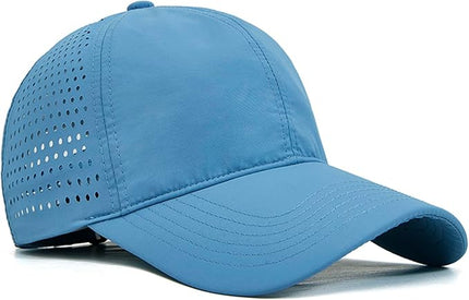 Xinveen Quick Dry Baseball Cap Curved Brim Snapback Hat Laser Cut Mesh Ball Cap Golf Ball Cap for Men Women