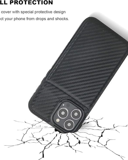 KIHUWEY Compatible with iPhone 13 Pro Max Case Wallet with Credit Card Holder, Premium Leather Magnetic Clasp Kickstand Heavy Duty Protective Cover for iPhone 13 Pro Max 6.7 Inch (Carbon Black)