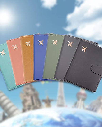 Deziliao Passport Holder,Passport Holder Card Slots, Passport and Vaccine Card Holder Combo, Cute Passport cover for Women and Men, with Waterproof Rfid Blocking, Passport Travel Wallet(Aqua Green)