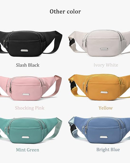 DAITET Crossbody Fanny Pack for Men&Women,Large Waist Bag & Hip Bum Bag with Adjustable Strap for Outdoors Workout Traveling Casual Running Hiking Cycling