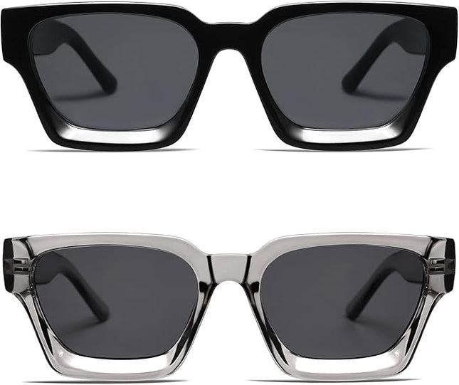VANLINKER Thick Square Sunglasses for Men Women Retro Chunky Rectangle Shades UV400 Protection VL9731