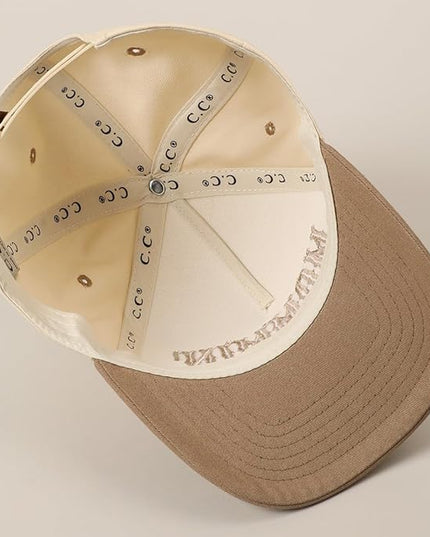 MIRMARU Two-Tone Vintage Canvas Trucker Hats for Men & Women, Adjustable Size Baseball Caps with Trendy Embroidered Design