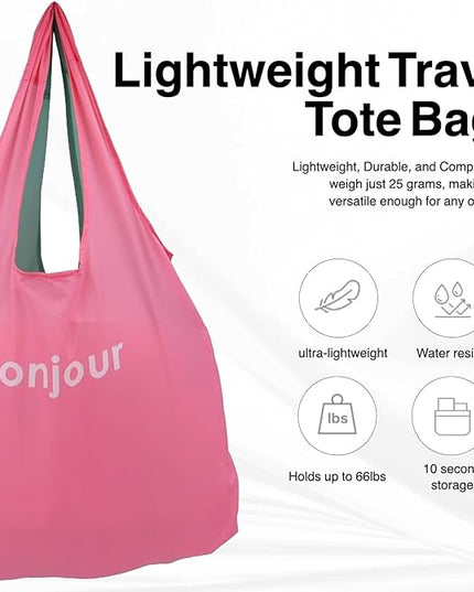 Compact Reusable Grocery Tote Bag – Lightweight, Foldable & Packable Shopping Bag for Travel