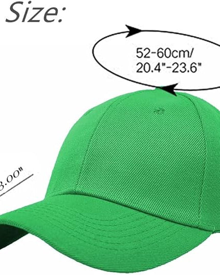 Glory Max Plain Baseball Cap Hook & Loop Strap Adjustable Solid Blank Curved Visor Hat