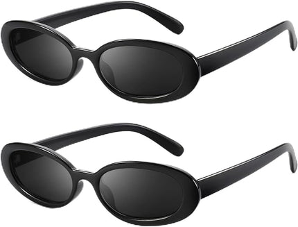 DANAMY Sunglasses Womens Retro Oval Sunglasses for Women Men Fashion Small Oval Sun Glasses 90s Vintage Driving Shades