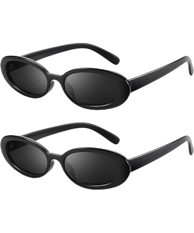 DANAMY Sunglasses Womens Retro Oval Sunglasses for Women Men Fashion Small Oval Sun Glasses 90s Vintage Driving Shades
