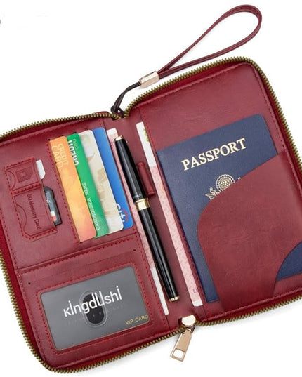 Passport Holder for Travel Women and Men RFID Passport Holder with Card Slots Holder Passport Case Passport cover Passport Wallet Travel Essentials and Accessories (Zipper, ZN-Olive Zipper)