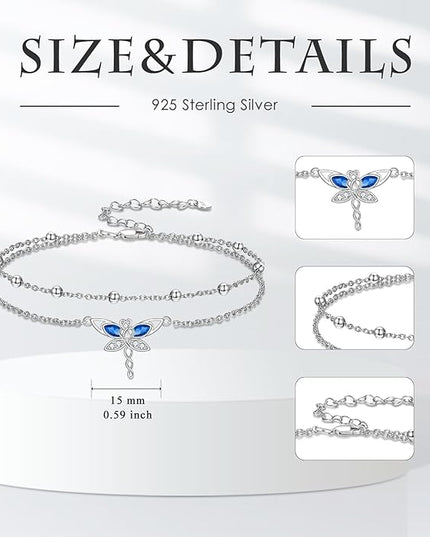 Dorunmo 925 Sterling Silver Infinity Heart Cross Circle Evil Eye Anklet Bracelets for Women Mother's Day Jewelry for Wife Girlfriend Mom Her
