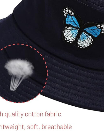 Cotton Bucket Hat for Women Men Summer Travel Sun Beach Bucket Cap, Unisex Outdoor Fisherman Hat