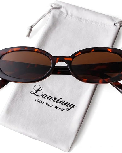90s Sunglasses for Women Men Retro Small Oval Sunglasses