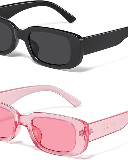 JASPIN Rectangle Sunglasses for Women Men Trendy Y2k Retro 90s Sun Glasses UV Protection Cool Square Frame