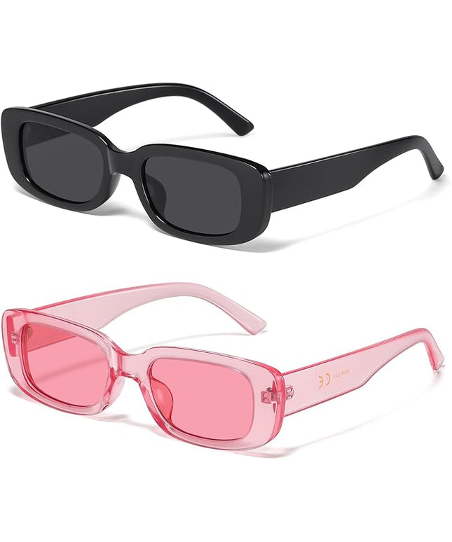JASPIN Rectangle Sunglasses for Women Men Trendy Y2k Retro 90s Sun Glasses UV Protection Cool Square Frame