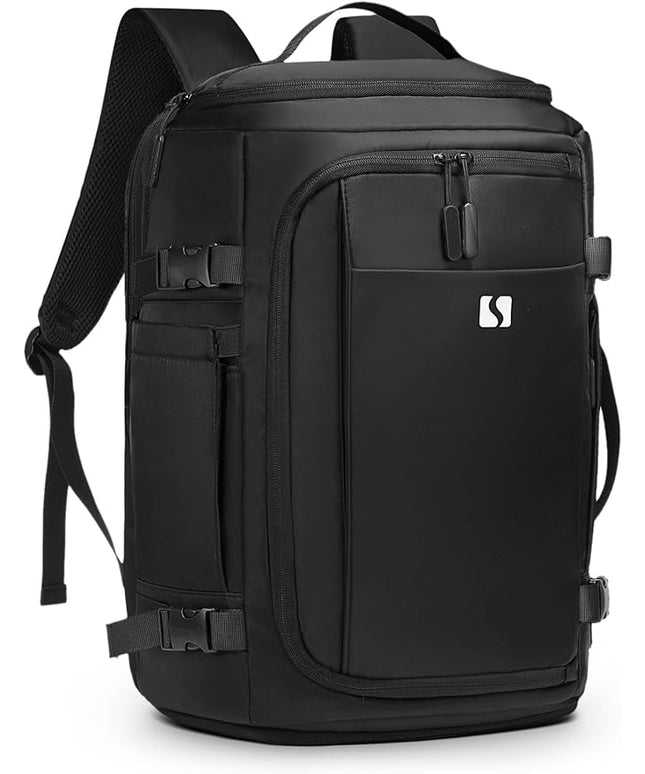 35L Travel Backpack 17" Laptop Backpack W/USB-C Port, Expandable Carry-On Bag, TSA Flight Approved Water-Resistant for Business College, Black