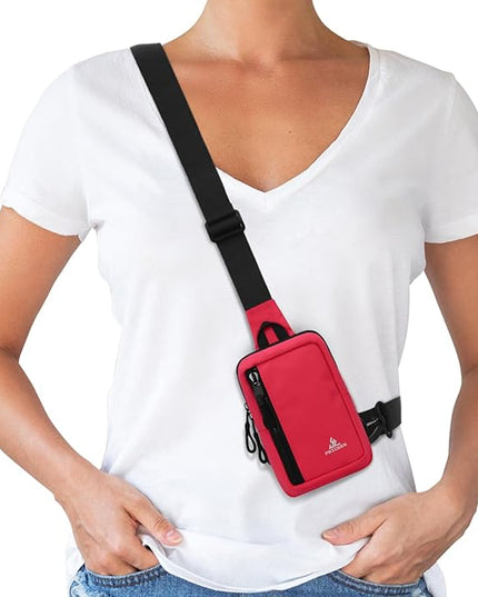 Peicees Small Crossbody Bag for Men Women Mini Sling Bag Travel Running Phone Daypack Cross Body Shoulder Bags with Keyholder