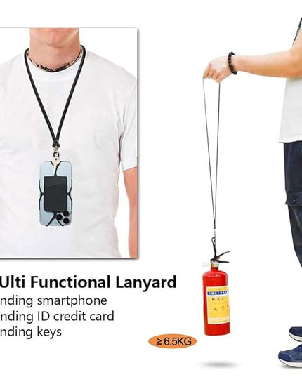 2 Packs Cell Phone Lanyard Crossbody Adjustable Neck Phone Holder with Card Pocket, Universal Silicone Neck Strap Phone Lanyards for Around the Neck Compatible with Most Smartphones