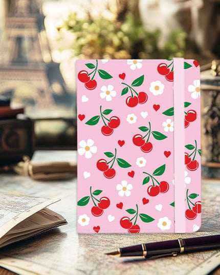 Cherry Passport Holder Cover Cute Flowers Pink Travel Wallet Passport Case with Credit Card Slots for Women Men Travelling Essentials for Flying
