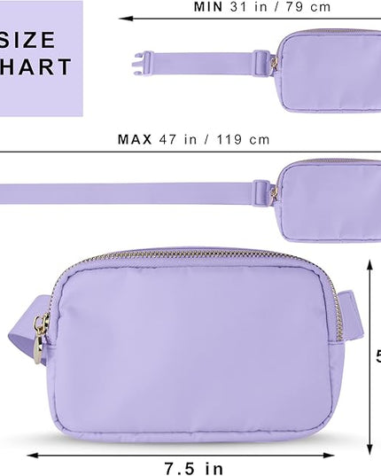 DANCOUR Women's Purple Nylon Waist Pack Crossbody Bag
