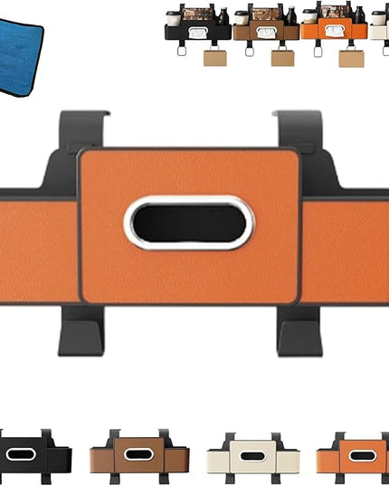 Car Organizers and Storage Box, 4-in-1 Car Back Seat Organizer with Phone Holder, Cup Holders, Tissue Box Dispenser & Storage Hook, Multi-functional Organizer for Phone, Drinks (Orange,Style2)