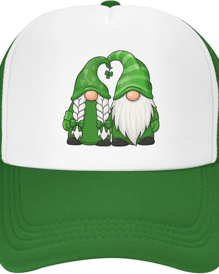 St Patricks Day Lucky Shamrock Hat, Green Clover Baseball Cap for Men Women,Fashion Adjustable Mesh Trucker Hat